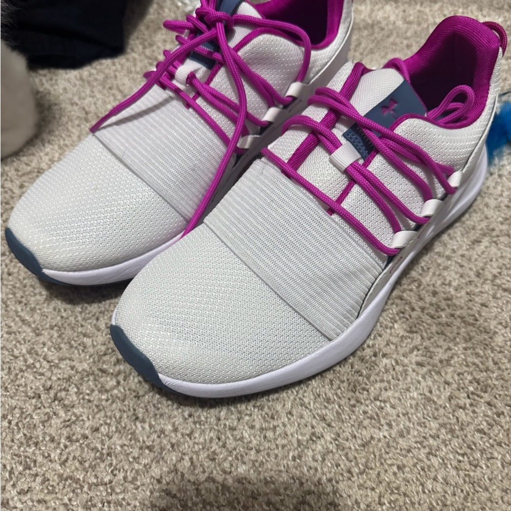 Under Armour White and Pink Athletic Shoes
